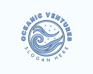 Ocean Surfing Tide logo design