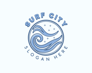 Ocean Surfing Tide logo design