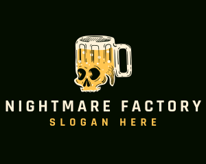 Skull Beer Mug logo design