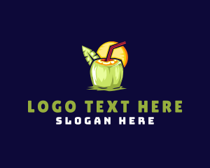 Sunset - Tropical Coconut Drink logo design