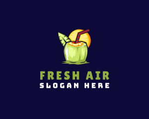 Tropical Coconut Drink logo design