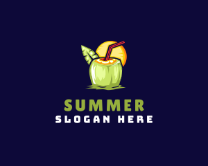 Tropical Coconut Drink logo design