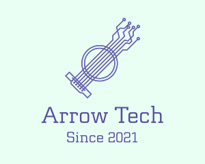 Tech String Instrument  logo design