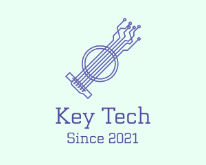 Tech String Instrument  logo design