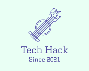 Tech String Instrument  logo design