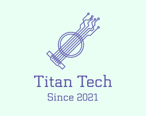 Tech String Instrument  logo design