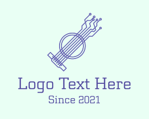 Rock And Roll - Tech String Instrument logo design
