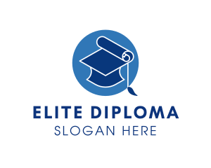 Diploma - Graduation Cap Diploma logo design