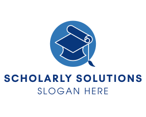 Scholar - Graduation Cap Diploma logo design