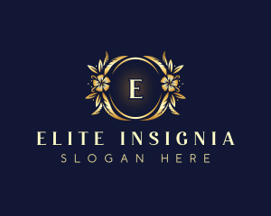 Floral Wreath Insignia logo design