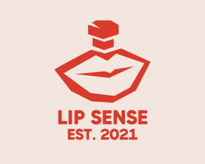 Lips Perfume Bottle logo design