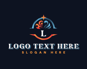 Air Conditioning - HVAC Heating Cooling logo design