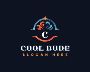 HVAC Heating Cooling logo design