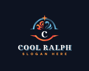 HVAC Heating Cooling logo design