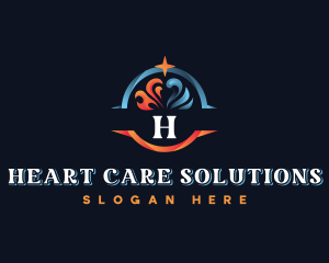 HVAC Heating Cooling logo design