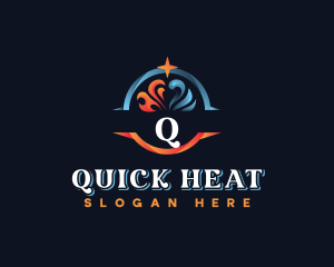 HVAC Heating Cooling logo design