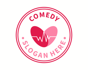 Heart - Red Round Heartbeat logo design