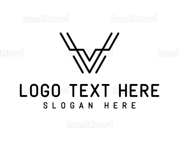 Minimalist Modern Monoline Letter V Logo