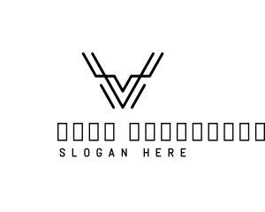 Technology - Minimalist Modern Monoline Letter V logo design