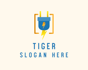 Thunder - Electric Power Plug logo design