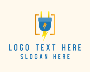Yellow - Electric Power Plug logo design
