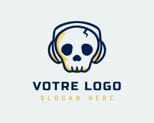 Bar - Music Punk Skull logo design