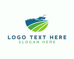 Backyard Landscaping Lawn Mower Logo