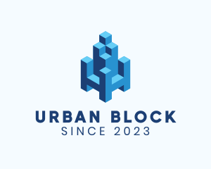 Block - 3D Block Cube Building logo design