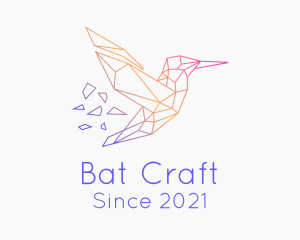 Minimal Geometric Hummingbird Bird logo design