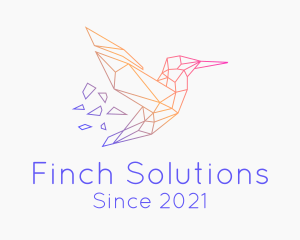 Finch - Minimal Geometric Hummingbird Bird logo design