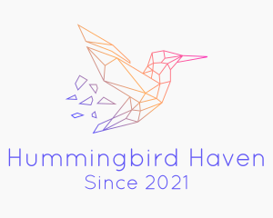 Hummingbird - Minimal Geometric Hummingbird Bird logo design