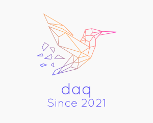 Futuristic - Minimal Geometric Hummingbird Bird logo design
