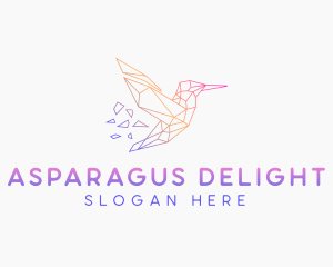 Minimal Geometric Hummingbird Bird logo design