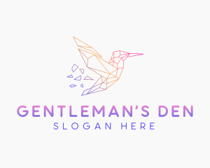 Minimal Geometric Hummingbird Bird logo design