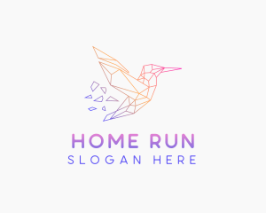 Minimal Geometric Hummingbird Bird logo design