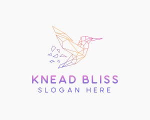 Minimal Geometric Hummingbird Bird logo design