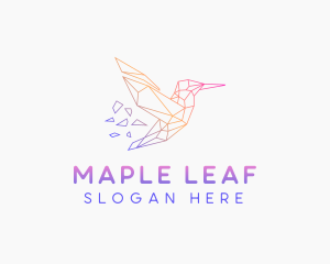 Minimal Geometric Hummingbird Bird logo design