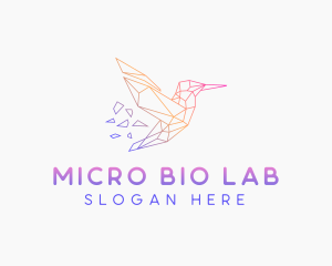 Minimal Geometric Hummingbird Bird logo design