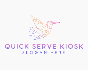 Minimal Geometric Hummingbird Bird logo design