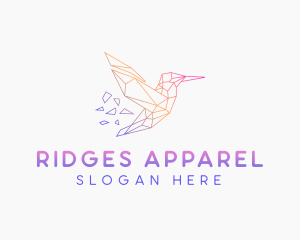 Minimal Geometric Hummingbird Bird logo design