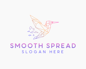 Minimal Geometric Hummingbird Bird logo design