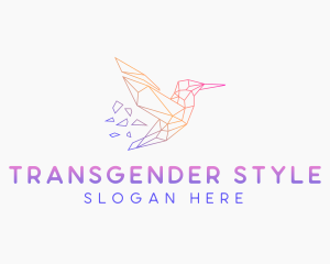 Minimal Geometric Hummingbird Bird logo design