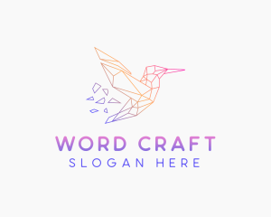 Minimal Geometric Hummingbird Bird logo design