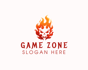 Skull Flame Gaming logo design