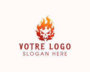 Skeleton - Skull Flame Gaming logo design