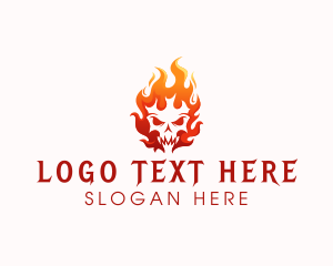 Burn - Skull Flame Gaming logo design