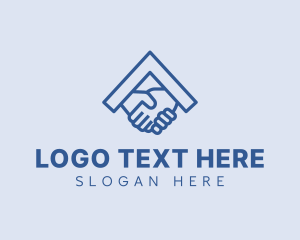 Sold - Roofing House Handshake logo design