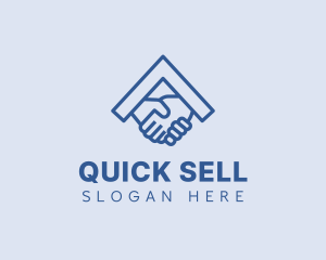 Sell - Roofing House Handshake logo design