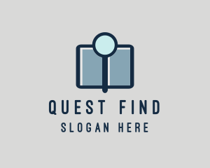 Seek - Magnifying Glass Book logo design