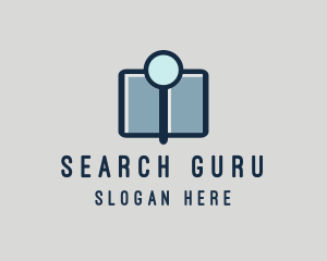 Magnifying Glass Book  logo design